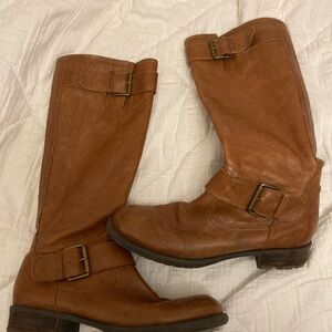 FRANCO SARTO “Pluto” Cognac Leather Riding Boots 8.5M